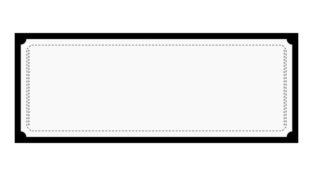 Decorative frame event ticket template with black border decorative template rectangular isolated background business promotional marketing admission performance entertainment