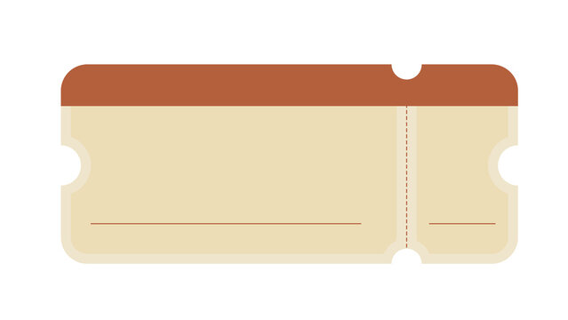 Vintage style event ticket template with brown top stripe template rectangular isolated background business promotional marketing admission performance entertainment activity