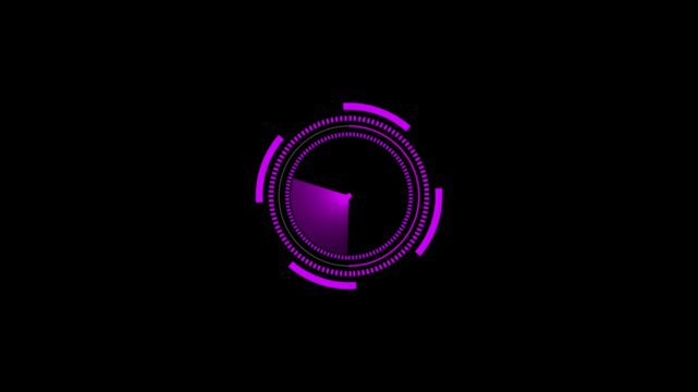 Purple circular digital scanner hud with triangular sweep abstract futuristic interface animation featuring a rotating scanning beam on a dark background interface scanning futuristic technology