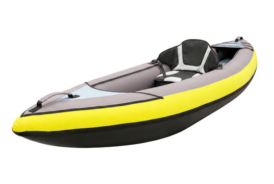 Yellow and Grey Inflatable Single Person Kayak for Recreation