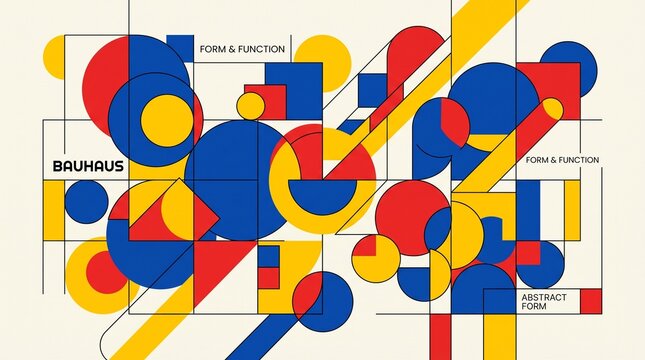 Bauhaus style geometric abstract pattern for educational poster and graphic design theme.