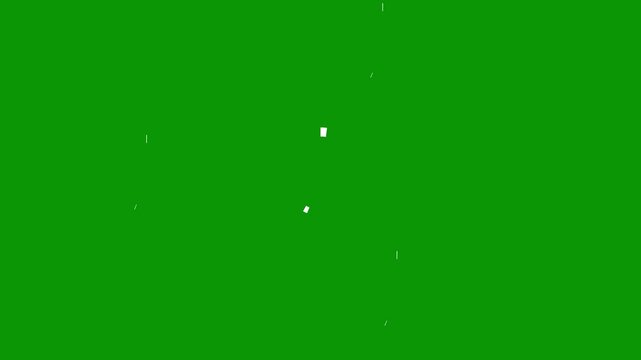 Green screen with animated abstract white circles and dots moving across frame