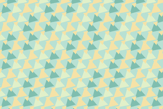 Abstract geometric seamless pattern featuring repeating triangles in soft pastel blue and warm cream colors created for modern textile design or trendy digital wallpaper backgrounds