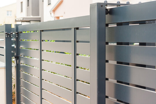 Modern fence with aluminum or metal shutter