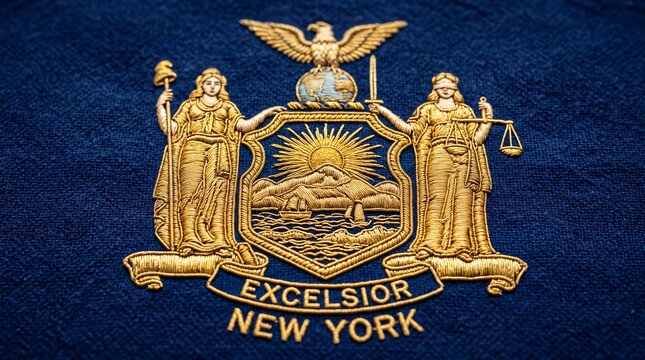 Embroidered New York State Coat of Arms and Seal