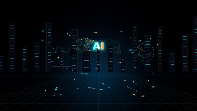 Artificial intelligence dashboard with data analytics visualization