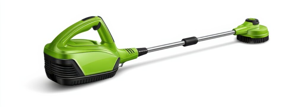 Electric weed cutter with ergonomic design and brush attachment
