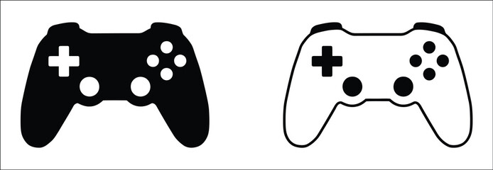 Game controller icon vector featuring gamepad, joypad and joystick symbols for gaming, entertainment, technology and digital interface design. © Alisa