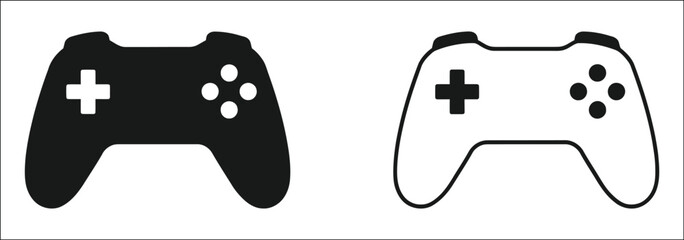 Game controller icon vector featuring gamepad, joypad and joystick symbols for gaming, entertainment, technology and digital interface design. © Alisa