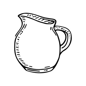 Hand Drawn Empty Pitcher Jug Vector