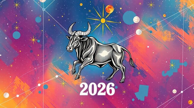 A detailed illustration of a Taurus constellation