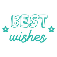 Obraz premium Best wishes doodle lettering quote