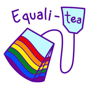 Funny equality pride quote color stroke