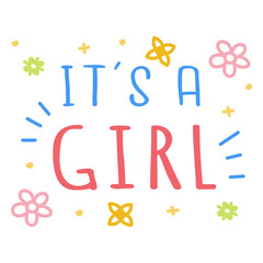 Obraz premium It's a girl doodle quote