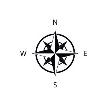 Compass icon vector in flat style