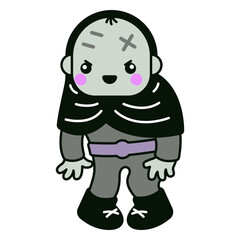 Obraz premium Halloween Frankenstein monster kawaii character