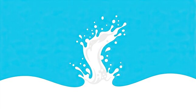 White liquid splash rising from blue wavy surface with splash emerges dynamically splash illustration wave illustration splashing liquid splashing effect graphic element liquid dynamics artwork