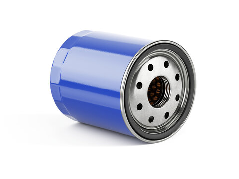 Car Oil filters isolated on white. Automobile spare part - 3d illustration