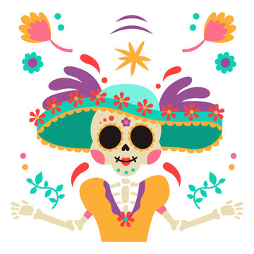 Otomi Mexican Catrina Skeleton
