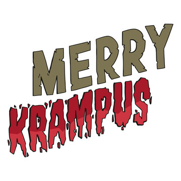 Merry krampus color stroke quote
