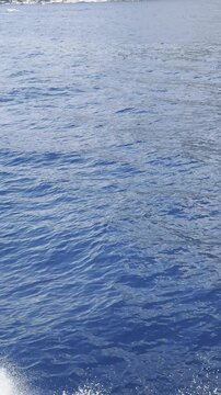 Close Up of Rippling Deep Blue Sea Water Surface in 4K