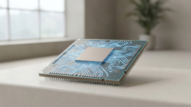 Circuit board computer chip artificial intelligence business solutions on modern processor