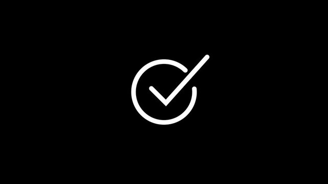 Minimalist loading circle animation with success checkmark on black background