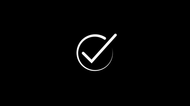 Minimalist loading circle animation transforming into a checkmark on black background, success completion