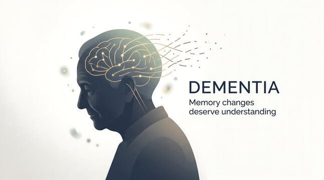 Dementia memory loss neurological condition vector illustration of fading brain