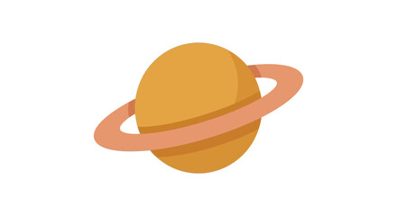 Planet with ring system a flat vector illustration on a white background © njhasan