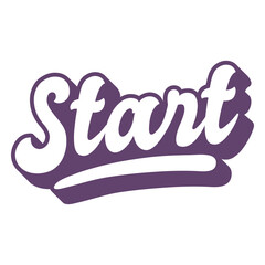 Obraz premium Start word purple lettering