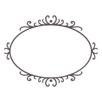 Frame oval ornament label