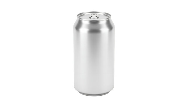 Blank silver metal soda can for beverage packaging design
