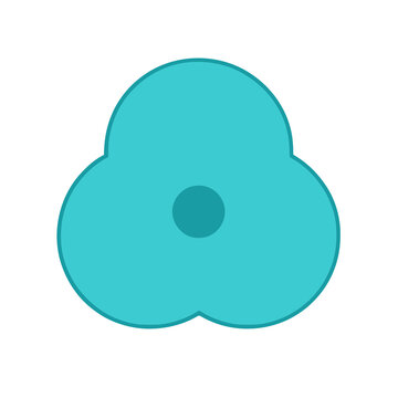 Abstract shape with three lobes and a central circle
