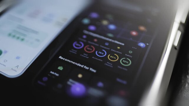 Community dashboard presents five colorful progress scores