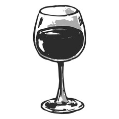 Obraz premium Black and white design of a wine glass