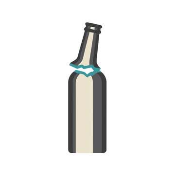 Broken glass bottle