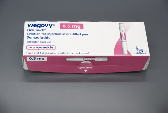 Wegovy 0.5 mg Semaglutide Injection Pen Packaging Studio Shot