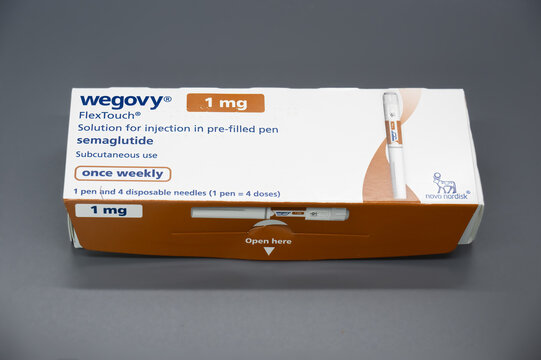 Wegovy 1 mg Semaglutide Injection Pen Packaging Studio Shot