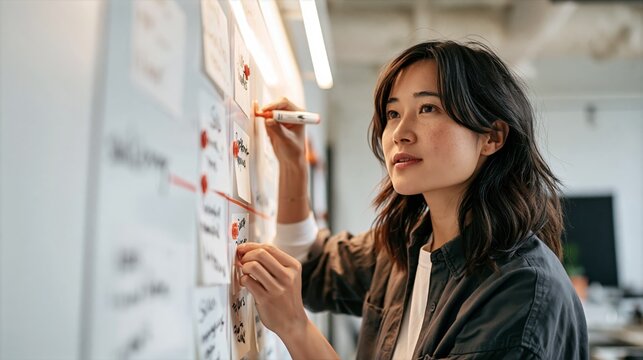 Operations Manager Rearranging Magnets on a Workforce Planning Board