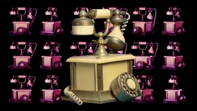 antique old telephone spinning around