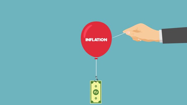 soaring inflation video animation stop inflation flat concept
