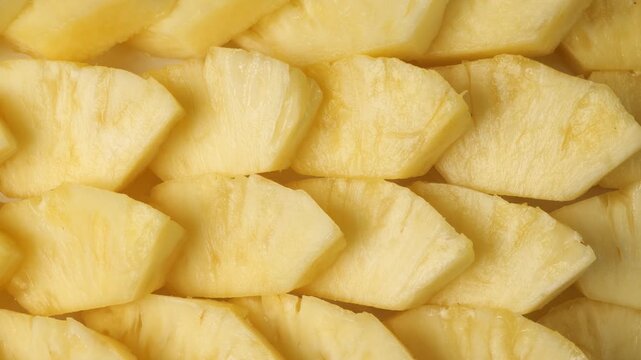 Sliced fresh pineapple pieces