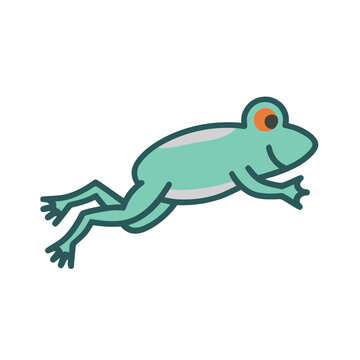 Cartoon frog jumping