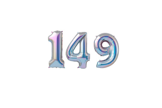 Metallic balloon numbers 149 isolated