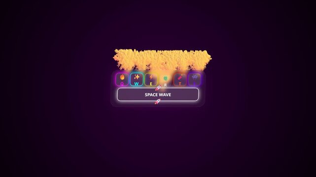 Animated QWERTY keyboard with realistic typing key press effects, representing computer typing, digital communication, data entry, programming, technology, and modern workspace concepts