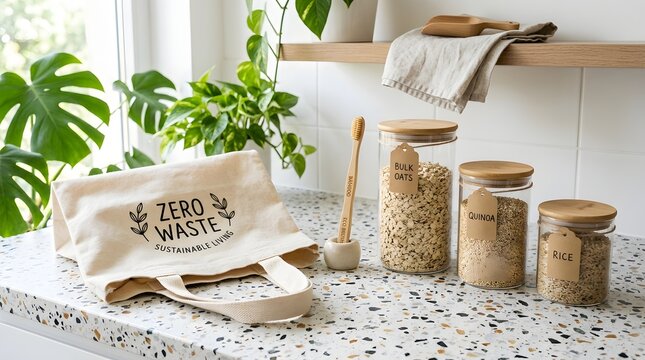 Zero Waste Concept Icons Set for Eco Friendly Sustainable Lifestyle Concept