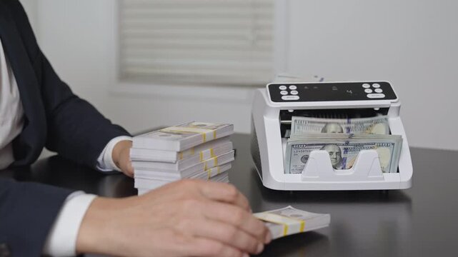 Male hand counting dollars. Business finance management in office. Banker counting cash closeup. Financial planning. Financial management. Money counting and accounting in finance office.