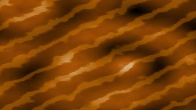 This abstract looping graphic features warm amber and orange diagonal wavy lines that flow smoothly across the screen.