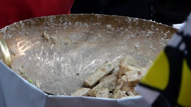 Deep fried sugared taro at stall